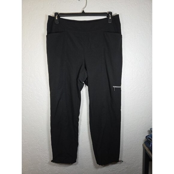 Womens Zenergy By Chicos Pants Size 2 Large Black Ankle Active - Picture 1 of 4